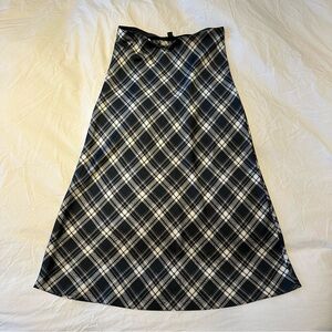 J. Crew Black and White Midi A-Line Skirt
